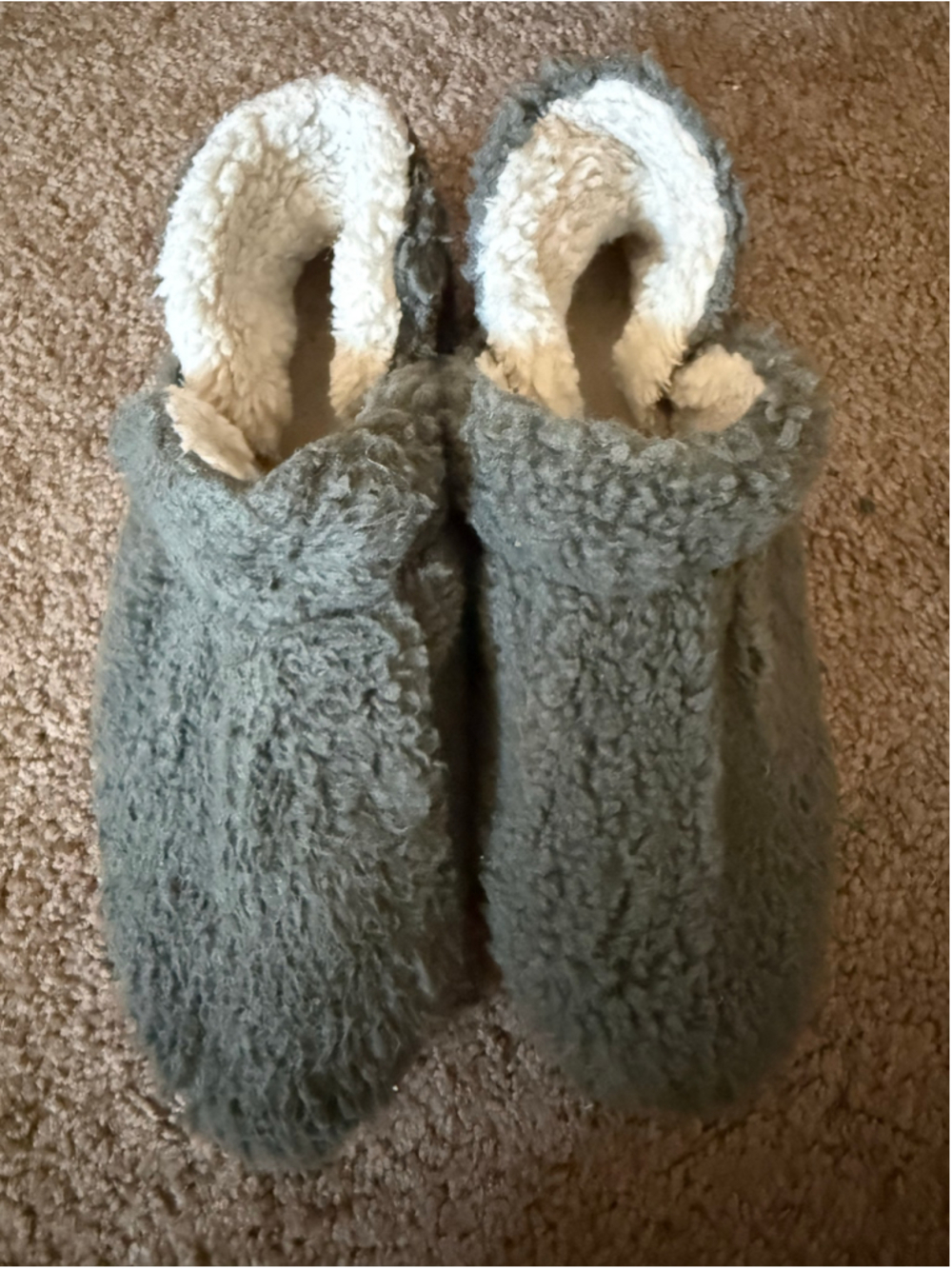 Women's L.L.Bean Slippers Size 10 Grey/Green and Beige